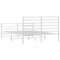 vidaXL Metal Bed Frame without Mattress with Footboard White 120x190cm