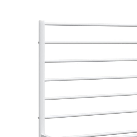 vidaXL Metal Bed Frame without Mattress with Footboard White 120x190cm