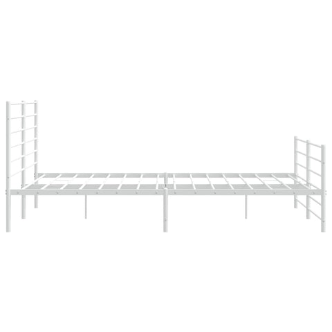 vidaXL Metal Bed Frame without Mattress with Footboard White 200x200cm