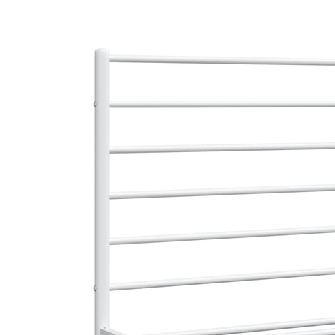 vidaXL Metal Bed Frame without Mattress with Footboard White 200x200cm