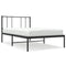 vidaXL Metal Bed Frame without Mattress with Headboard Black 100x190cm