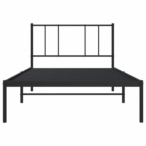 vidaXL Metal Bed Frame without Mattress with Headboard Black 100x190cm