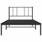 vidaXL Metal Bed Frame without Mattress with Headboard Black 100x190cm