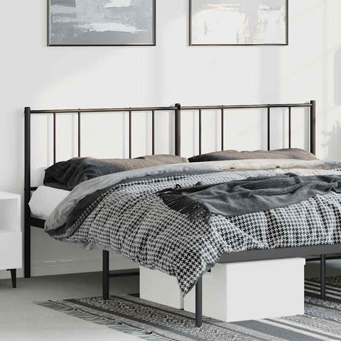 vidaXL Metal Headboard Black 180 cm