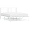 vidaXL Metal Bed Frame without Mattress with Headboard White 150x200cm