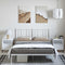 vidaXL Metal Bed Frame without Mattress with Headboard White 150x200cm