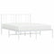 vidaXL Metal Bed Frame without Mattress with Headboard White 150x200cm