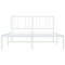 vidaXL Metal Bed Frame without Mattress with Headboard White 150x200cm