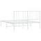 vidaXL Metal Bed Frame without Mattress with Headboard White 150x200cm