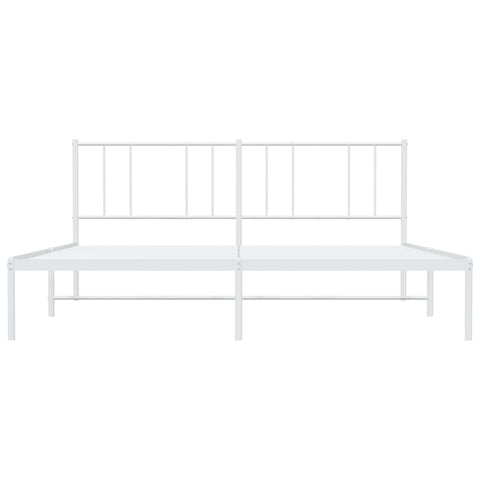 vidaXL Metal Bed Frame without Mattress with Headboard White 180x200cm