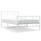 vidaXL Metal Bed Frame without Mattress with Footboard White 90x200cm