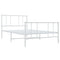 vidaXL Metal Bed Frame without Mattress with Footboard White 90x200cm