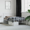 vidaXL Metal Bed Frame without Mattress with Footboard White 90x200cm