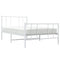 vidaXL Metal Bed Frame without Mattress with Footboard White 90x200cm