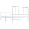vidaXL Metal Bed Frame without Mattress with Footboard White 90x200cm