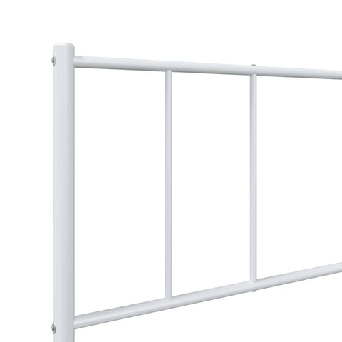 vidaXL Metal Bed Frame without Mattress with Footboard White 90x200cm