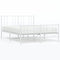 vidaXL Metal Bed Frame without Mattress with Footboard White 140x190cm