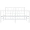 vidaXL Metal Bed Frame without Mattress with Footboard White 140x190cm