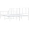 vidaXL Metal Bed Frame without Mattress with Footboard White 140x190cm