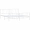 vidaXL Metal Bed Frame without Mattress with Footboard White 200x200cm