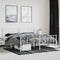 vidaXL Metal Bed Frame without Mattress with Footboard White 200x200cm