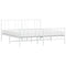 vidaXL Metal Bed Frame without Mattress with Footboard White 200x200cm