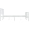 vidaXL Metal Bed Frame without Mattress with Footboard White 200x200cm