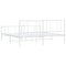 vidaXL Metal Bed Frame without Mattress with Footboard White 200x200cm