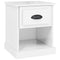 vidaXL Bedside Cabinet High Gloss White 39x39x47.5 cm Engineered Wood