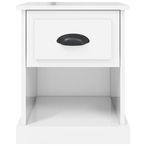 vidaXL Bedside Cabinets 2 pcs High Gloss White 39x39x47.5 cm Engineered Wood