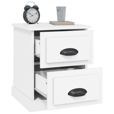 vidaXL Bedside Cabinet White 39x39x47.5 cm Engineered Wood