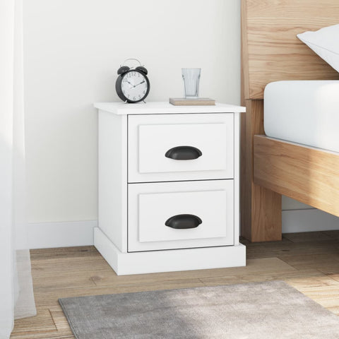 vidaXL Bedside Cabinet White 39x39x47.5 cm Engineered Wood