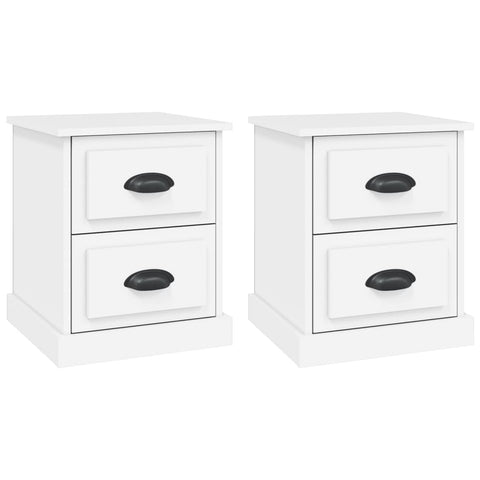 vidaXL Bedside Cabinets 2 pcs White 39x39x47.5 cm Engineered Wood
