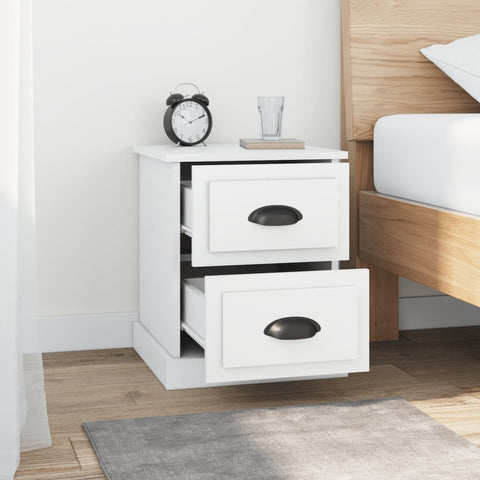 vidaXL Bedside Cabinets 2 pcs White 39x39x47.5 cm Engineered Wood