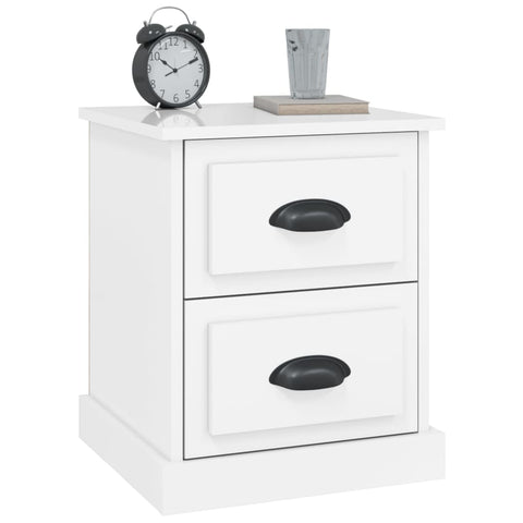vidaXL Bedside Cabinets 2 pcs High Gloss White 39x39x47.5 cm Engineered Wood