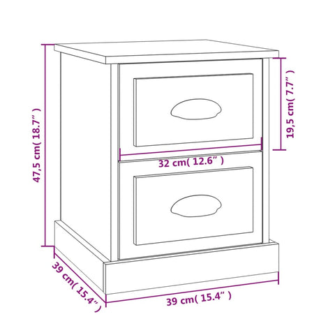 vidaXL Bedside Cabinets 2 pcs Grey Sonoma 39x39x47.5 cm Engineered Wood