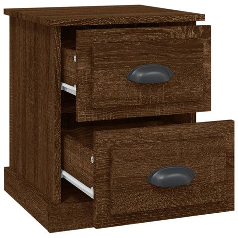 vidaXL Bedside Cabinets 2 pcs Brown Oak 39x39x47.5 cm Engineered Wood