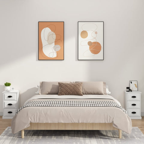 vidaXL Bedside Cabinet White 39x39x67 cm Engineered Wood