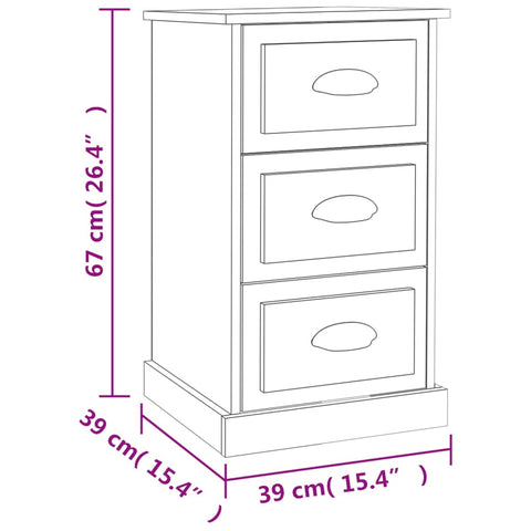 vidaXL Bedside Cabinet Grey Sonoma 39x39x67 cm Engineered Wood
