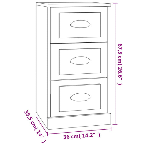 vidaXL Sideboard White 36x35.5x67.5 cm Engineered Wood