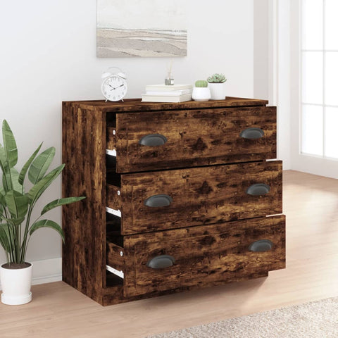 vidaXL Sideboard Smoked Oak 70x35.5x67.5 cm Engineered Wood