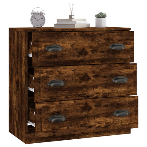 vidaXL Sideboard Smoked Oak 70x35.5x67.5 cm Engineered Wood