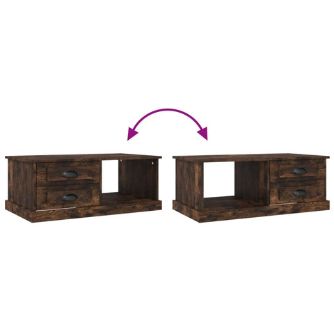 vidaXL Coffee Table Smoked Oak 90x50x35 cm Engineered Wood