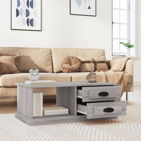 vidaXL Coffee Table Grey Sonoma 90x50x35 cm Engineered Wood