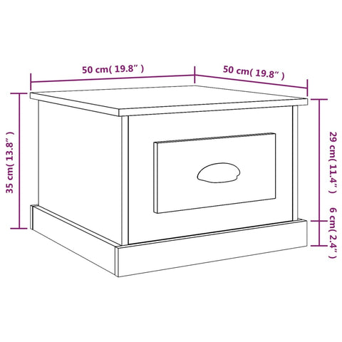 vidaXL Coffee Table Sonoma Oak 50x50x35 cm Engineered Wood