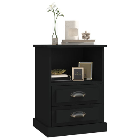vidaXL Bedside Cabinets 2 pcs Black 43x36x60 cm