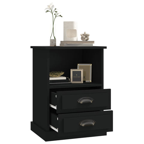 vidaXL Bedside Cabinets 2 pcs Black 43x36x60 cm