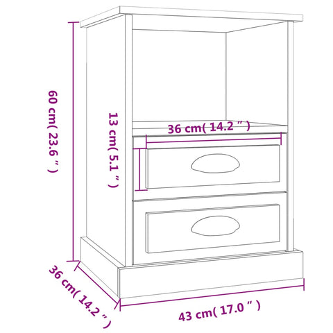 vidaXL Bedside Cabinets 2 pcs Grey Sonoma 43x36x60 cm