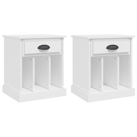vidaXL Bedside Cabinets 2 pcs White 43x36x50 cm