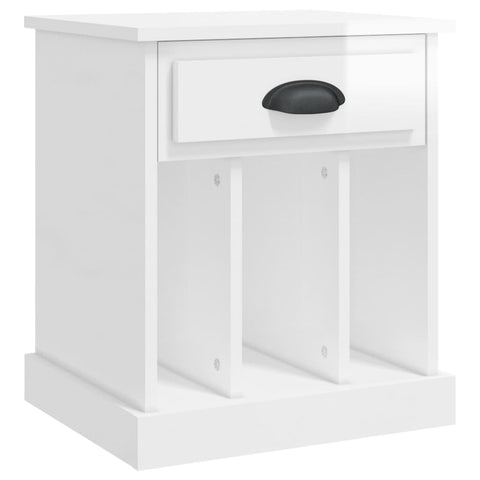 vidaXL Bedside Cabinet High Gloss White 43x36x50 cm